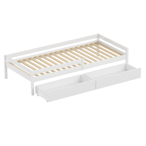 Posteľ s úložným priestorom, 90x200, biela, MIX NEW